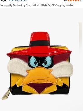 Loungefly Darkwing Duck Cosplay Wallet - Red, Yellow, Black, White, Blue